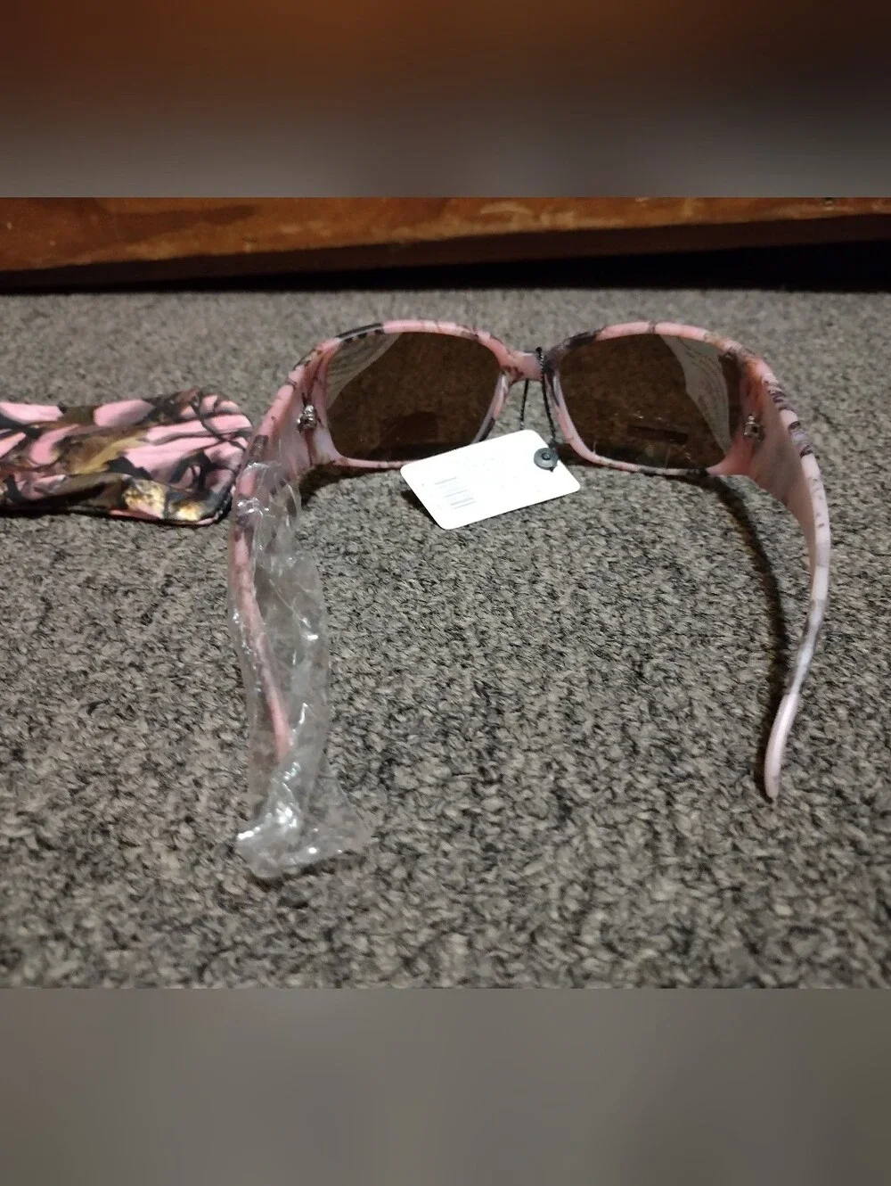 Pink Camo Patterned Women's Sunglasses with Soft Case